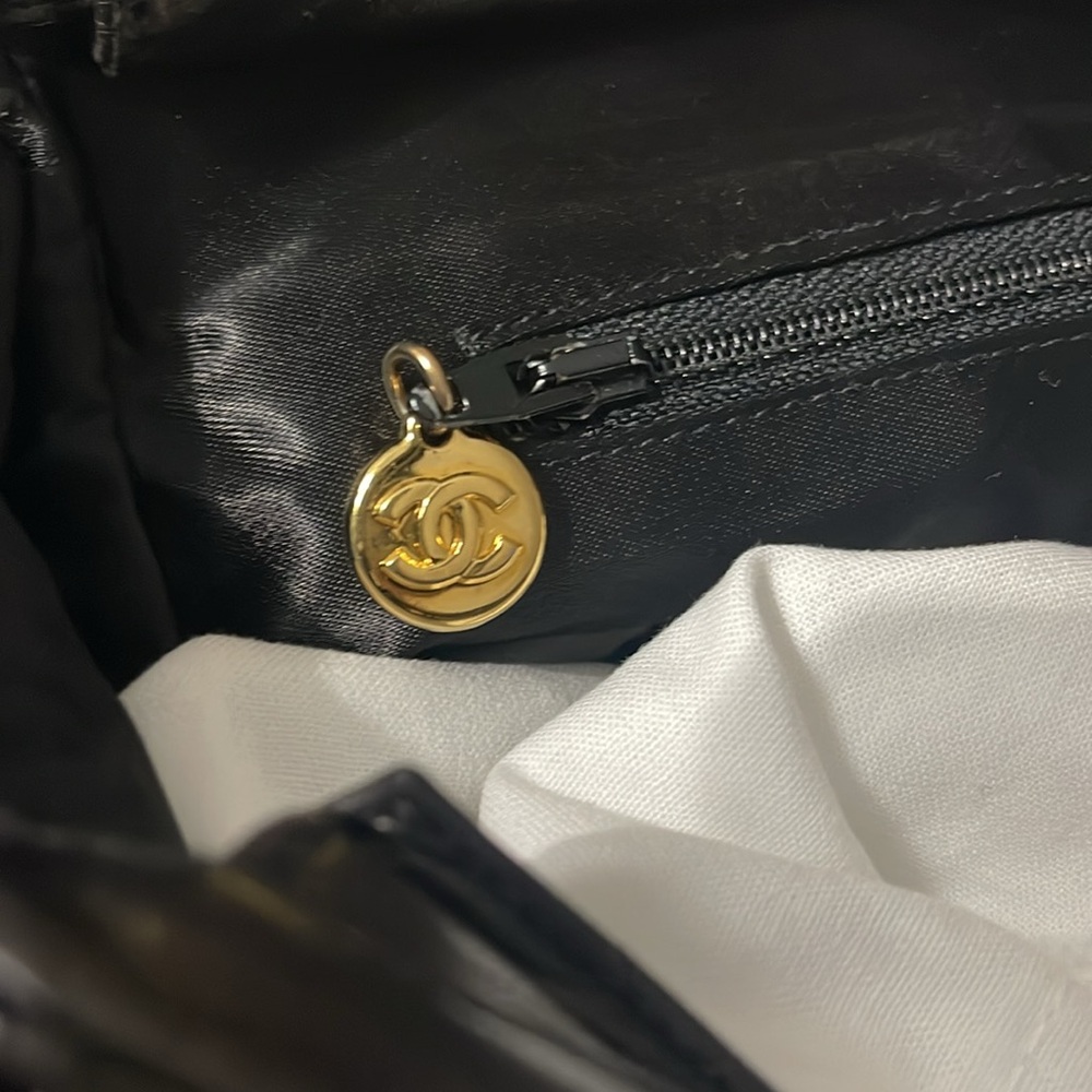 AUTHENTIC CHANEL shoulder bag dark brown leather - Picture 12 of 14